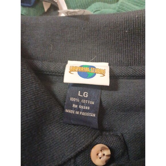 universal studios florida polo shirt mens size L short sleeve collared Black - Picture 4 of 7